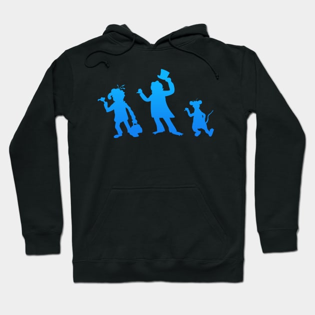 Hitchhiking Ghosts - Blue silhouette Hoodie by Rackham